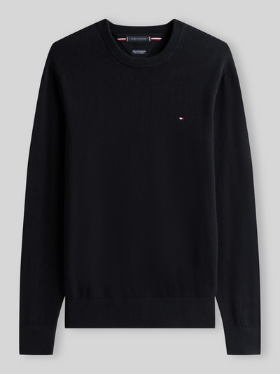 Tommy Hilfiger Sweter o kroju regular fit z mieszanki bawełny i kaszmiru Czarny 2
