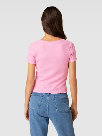 Vero Moda T-shirt met geschulpte zoom, model 'EMMA' Roze - 5