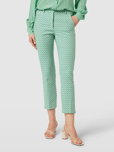 Weekend Max Mara Skinny fit chino met all-over motief, model 'PAPAIA' Groen - 4