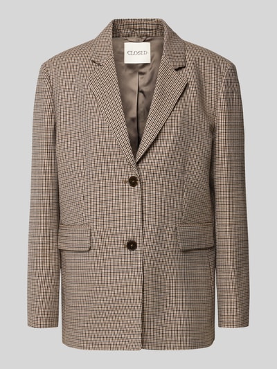 Produktfoto, Relaxed Fit Blazer mit Pattentaschen Modell 'LOLA' van closed in bruine tinten, scheerwolmix met katoen, reverskraag, knoopsluiting