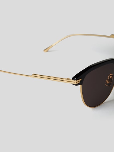 Bottega Veneta Unisex Sonnenbrille im Piloten-Stil Schwarz 3