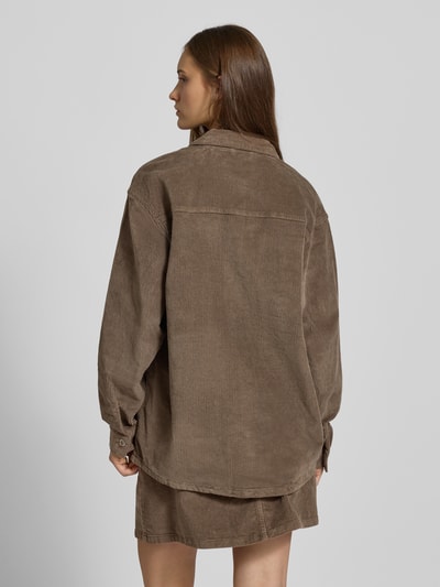 Noisy May Regular fit overhemdblouse van corduroy met borstzakken, model 'ALVA' Middenbruin - 5