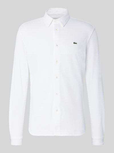 Lacoste Slim Fit Freizeithemd aus reiner Baumwolle Weiss 2