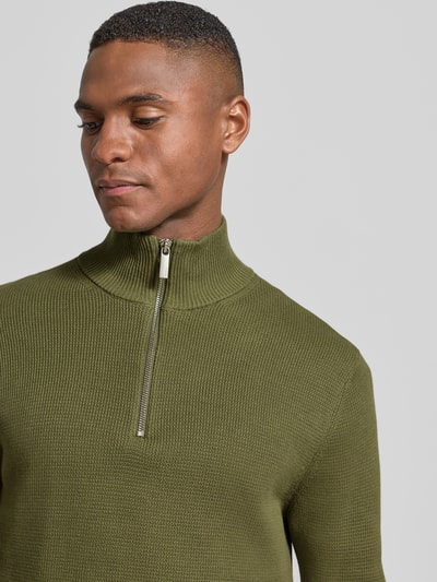 SELECTED HOMME Regular fit schipperstrui van puur biologisch katoen, model 'DANE' Olijfgroen - 3