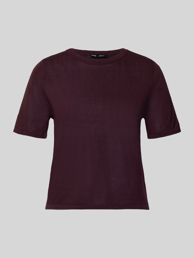 Produktfoto, Damen T-Shirt mit Rundhalsausschnitt Modell 'TENCYM' von Mango, dunkelrot, Regular-Fit, Material-Mix mit Lyocell-Anteil
