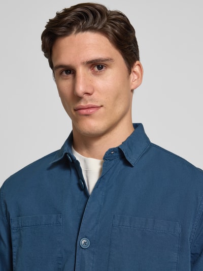 Barbour Slim fit overshirt van puur katoen, model 'RICKFELL' Jeansblauw - 3