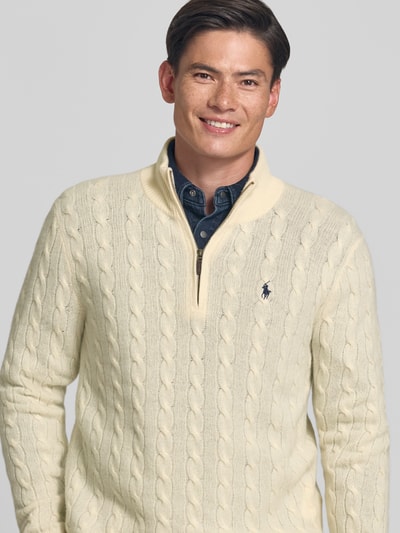 Polo Ralph Lauren Regular Fit Troyer aus Woll-Kaschmir-Mix Offwhite 3
