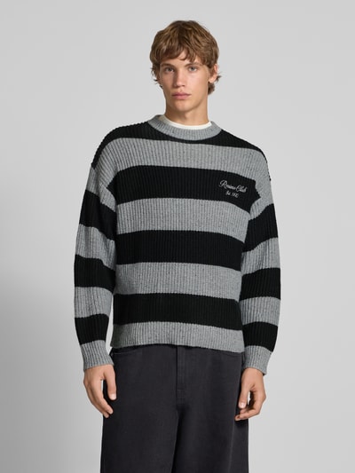 REVIEW Strickpullover mit Label-Stitching Black 4