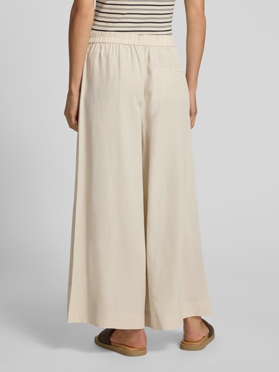 Marc O'Polo Wide leg culotte van een mix van lyocell en linnen Zand - 5