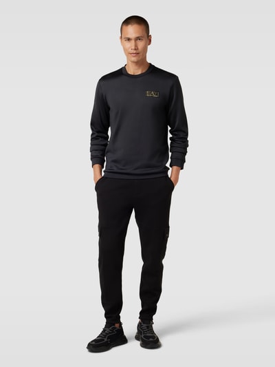 EA7 Emporio Armani Sweatshirt mit Label-Detail Black 1