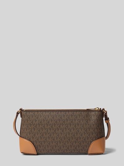 Produktfoto, Handtasche mit Allover-Logo-Print Modell 'Murphy' von MICHAEL Michael Kors in Braun, Reißverschluss, schmaler Schulterriemen, Logo-Applikation