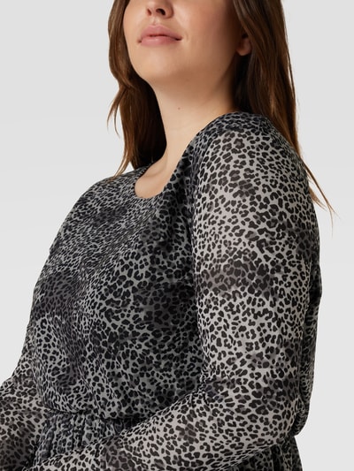 ONLY CARMAKOMA PLUS SIZE midi-jurk met all-over motief Zwart - 3