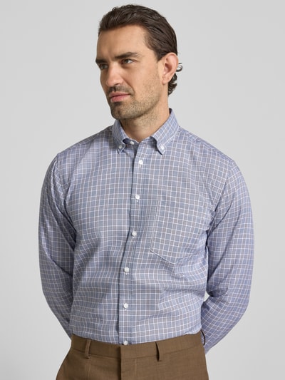 SEIDENSTICKER REGULAR FIT Koszula biznesowa o kroju regular fit z listwą guzikową Granatowy 3