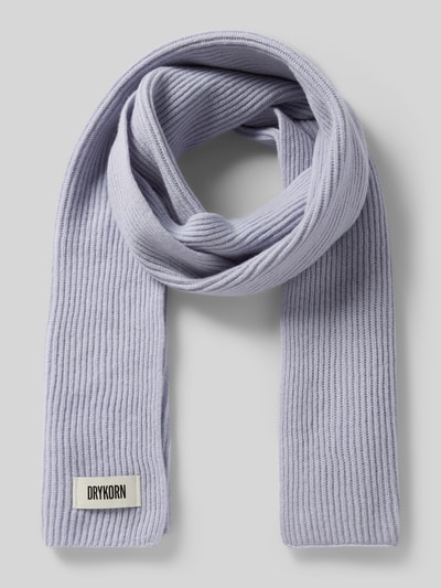 Drykorn Schal aus Schurwolle mit Label-Detail Modell 'CRONICA' Hellblau Melange 1