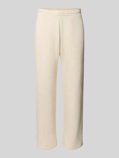 Produktfoto, Straight Fit Sweatpants aus Baumwoll-Mix mit Label-Detail von REVIEW in Beige, elastischer Bund, Eingrifftaschen, glatte Textur
