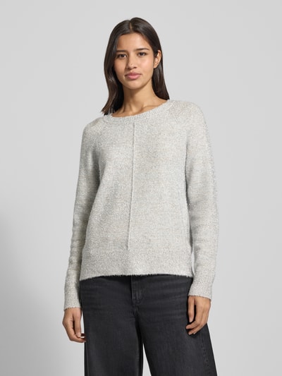 Christian Berg Woman Strickpullover aus Effektgarn mit Rundhalsausschnitt Silber 4