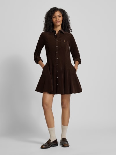 Polo Ralph Lauren Regular Fit Shirt Dress in Cord-Optik Schoko 1