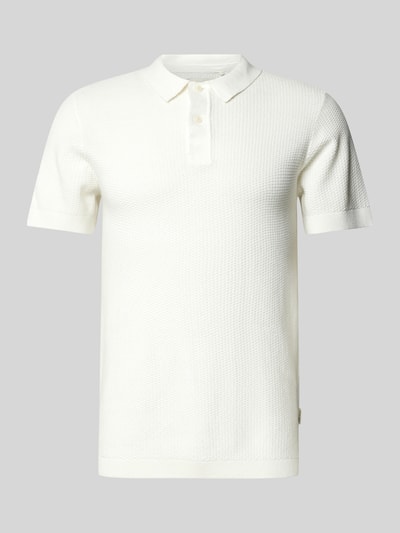 Blend Regular fit poloshirt met ribboorden, model 'AIDEN' Wit - 2