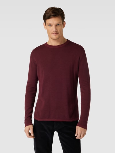 Esprit Collection Sweter z dzianiny w paski Czerwony 4