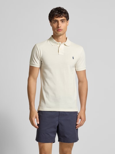 Polo Ralph Lauren Poloshirt mit Label-Stitching Beige Melange 4