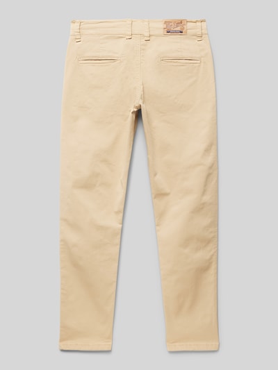 Blue Effect Skinny fit chino met labelpatch, model 'NORMAL' Zand - 3