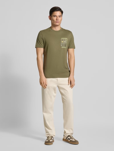 BOSS Orange Regular Fit T-Shirt aus reiner Baumwolle Khaki 1
