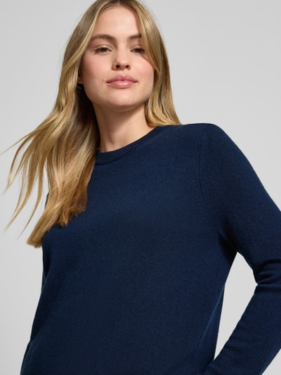 Jake*s Casual Strickpullover aus Kaschmir mit Rundhalsausschnitt Dunkelblau 3