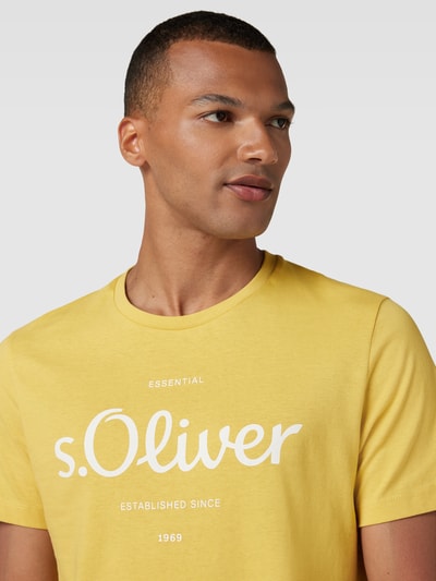 s.Oliver RED LABEL T-shirt met labelprint Geel - 3