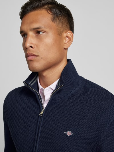 Gant Cardigan met structuurmotief Marineblauw - 3