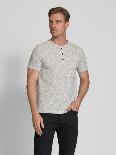 camel active T-shirt met borstzak, model 'Henley' Offwhite - 4