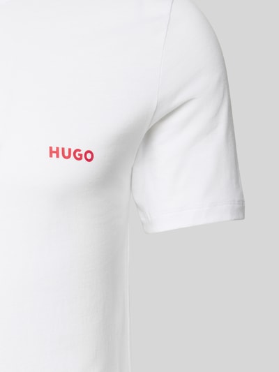 Produktfoto, Regular Fit T-Shirt Set aus reiner Baumwolle im 3er-Pack von HUGO, Optik: Unifarben, Label-Print, Rundhals, Kurzarm, weiße glatte Oberfläche