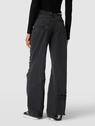 Review Baggy jeans in DESTROYED-look met strass Zwart - 5