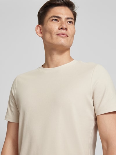 MCNEAL T-Shirt mit geripptem Rundhalsausschnitt Beige 3