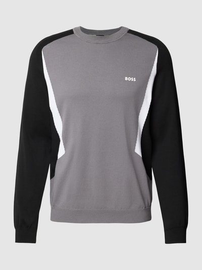 BOSS Green Gebreide pullover met raglanmouwen, model 'Rotex' Antraciet - 2