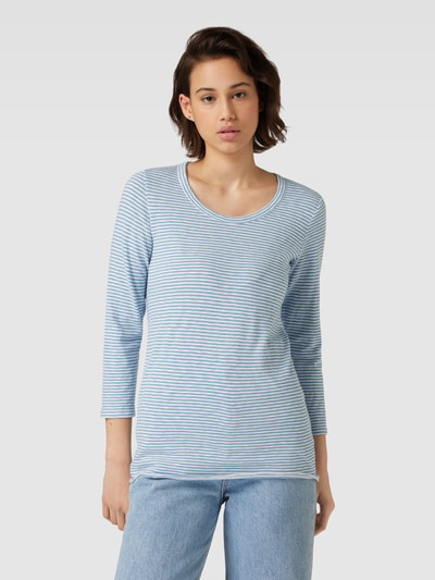 Marc O'Polo Denim Longsleeve mit Streifenmuster Hellblau 4