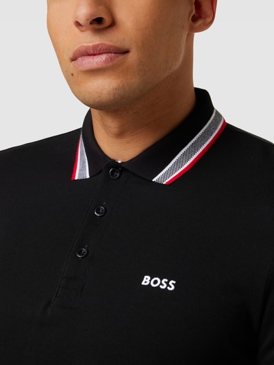 BOSS Green Poloshirt mit langen Ärmeln Modell 'PLISY' Schwarz 3