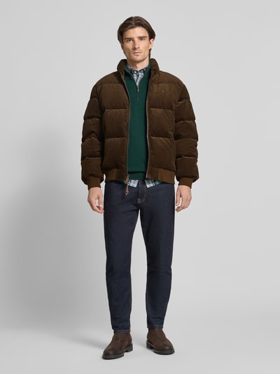 Polo Ralph Lauren Steppjacke aus Cord mit Zweiwege-Reißverschluss Dunkelbraun 1