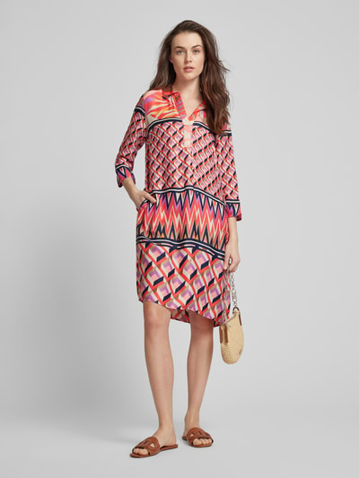 Betty Barclay Knielange jurk met all-over print Rood - 1