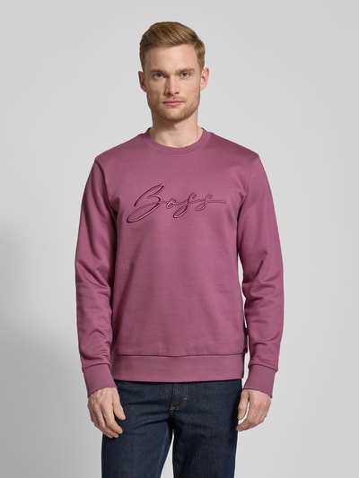 BOSS Sweatshirt mit Label-Stitching Modell 'Soleri' Purple 4