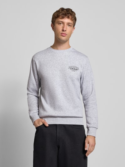 Jack & Jones Sweatshirt mit Label-Print Modell 'MAKOTO' Hellgrau Melange 4