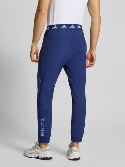 adidas Training Slim fit sweatpants met logoprint, model 'Tech' Donkerblauw - 5
