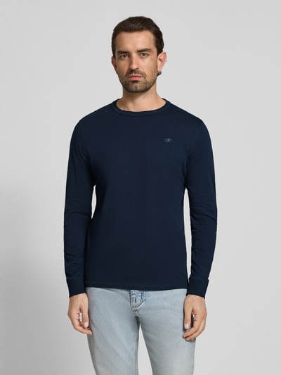 Tom Tailor Regular Fit Langarmshirt aus reiner Baumwolle Marine 4