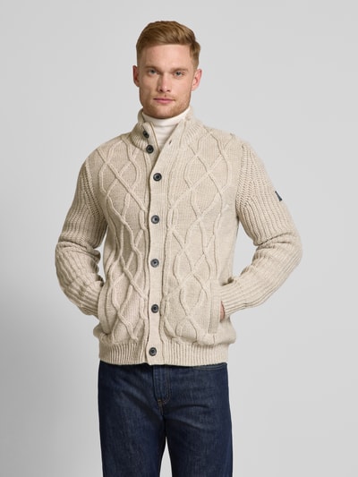 Lerros Strickjacke mit Stehkragen Beige 4