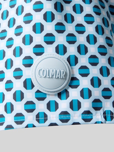 Produktfoto, Regular Fit Badehose mit Allover-Motiv-Print von Colmar Originals in Blau und Weiß mit Logo-Detail, elastischer Bund, Tunnelzug