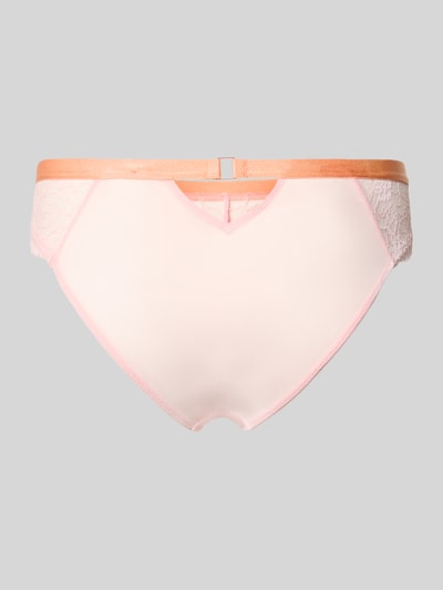 Productfoto, Slip aus Spitze Modell 'ALAINA' van DORINA in lichtroze met oranje band, materiaalmix met stretch, nauwsluitend, dames