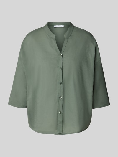 ZABAIONE Bluzka o kroju regular fit z kołnierzem z lamówką model ‘Li44araa’ Khaki 2