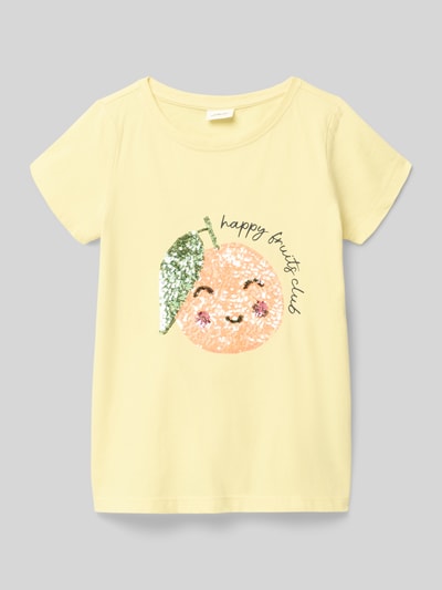 s.Oliver RED LABEL A-Linien T-Shirt aus reiner Baumwolle GELB 1