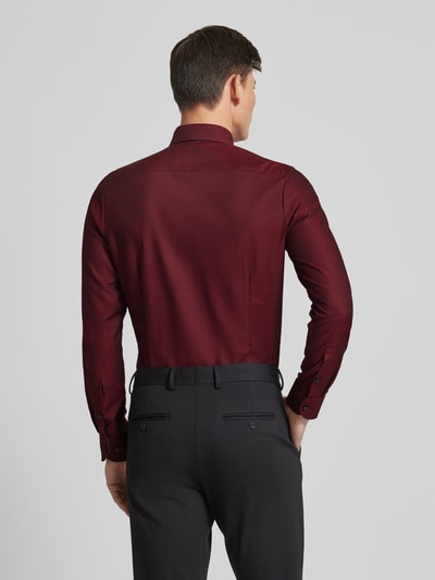 OLYMP Level Five Slim Fit Businesshemd aus Uni Struktur Bordeaux 5