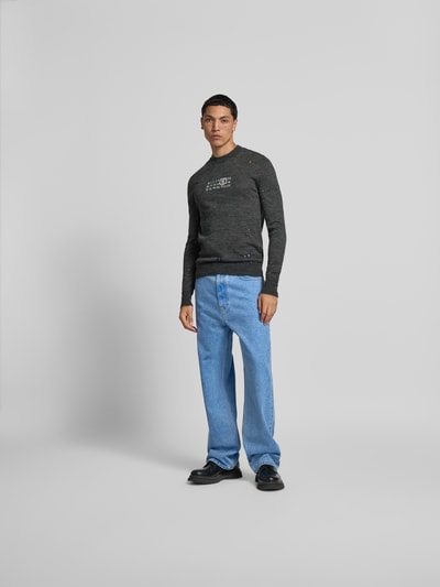 MM6 Maison Margiela Longsleeve aus reiner Schurwolle Anthrazit 1