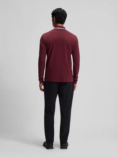 BOSS Green Regular Fit Poloshirt aus reiner Baumwolle Modell 'Plisy' Bordeaux 5